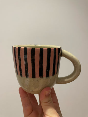 Pink stripe mug