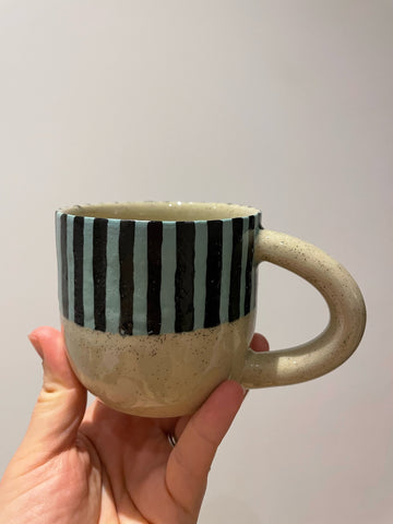 Mint stripe mug
